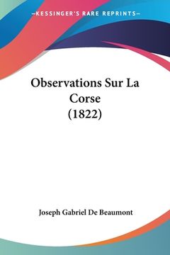 portada Observations Sur La Corse (1822) (en Francés)