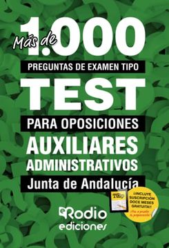portada Auxiliares Administrativos. Junta de Andalucía: Más de 1. 000 Preguntas de Examen Tipo Test Para Oposiciones