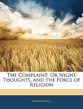 portada the complaint: or night thoughts, and the force of religion