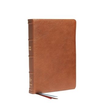 portada Nkjv, Reference Bible, Classic Verse-By-Verse, Center-Column, Premium Goatskin Leather, Brown, Premier Collection, Red Letter, Thumb Indexed, Comfort