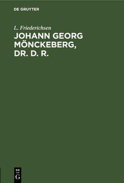 portada Johann Georg Mönckeberg, dr. Dr R. (en Alemán)
