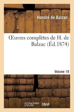 portada Oeuvres Complètes de H. de Balzac. Vol. 19 (en Francés)