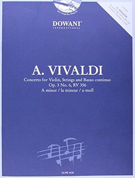 portada vivaldi - concerto for violin, strings and basso continuo op. 3 no. 6, rv 356 in a minor (en Inglés)