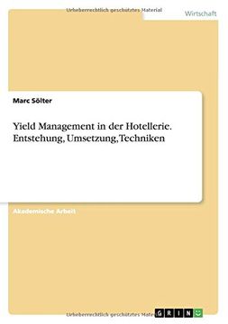 portada Yield Management in der Hotellerie. Entstehung, Umsetzung, Techniken (German Edition)