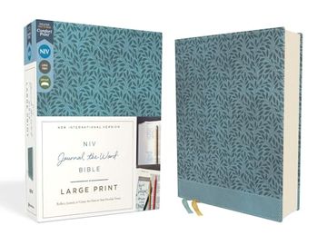 portada Niv, Journal the Word Bible (Perfect for Note-Taking), Large Print, Leathersoft, Teal, red Letter, Comfort Print: Reflect, Take Notes, or Create art Next to Your Favorite Verses (en Inglés)