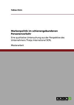 portada Markenpolitik im schienengebundenen Personenverkehr (German Edition)