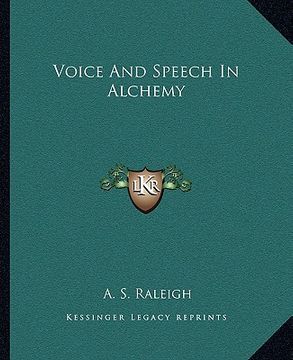 portada voice and speech in alchemy (en Inglés)