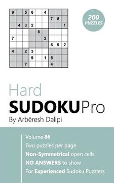 portada Hard Sudoku Pro: Book for Experienced Puzzlers (200 puzzles) Vol. 86 (en Inglés)