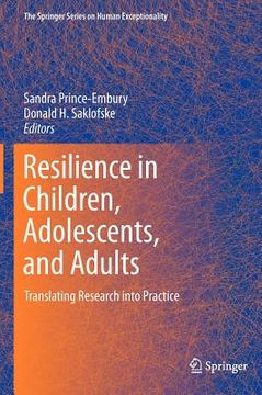 portada resilience in children, adolescents, and adults: translating research into practice (en Inglés)