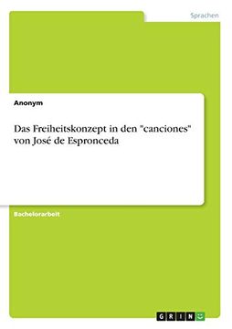 portada Das Freiheitskonzept in den Canciones von jos de Espronceda (in German)