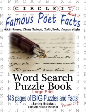 portada Circle It, Famous Poet Facts, Book 2, Word Search, Puzzle Book (en Inglés)