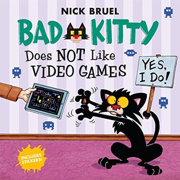 portada Bad Kitty Does not Like Video Games: Includes Stickers (en Inglés)