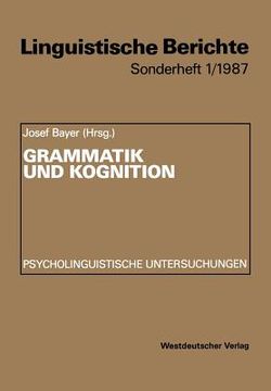 portada Grammatik Und Kognition: Psycholinguistische Untersuchungen