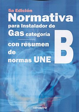 portada Normativa para instalador de gas categoría B: 5ª edición
