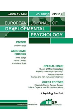 portada Theory of Mind: Specialized Capacity or Emergent Property? Perspectives From Non-Human and Human Development: A Special Issue of the European Journal. European Journal of Developmental Psychology) (en Inglés)