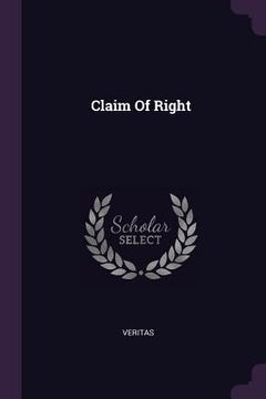 portada Claim Of Right (en Inglés)