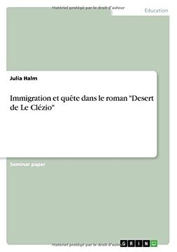 portada Immigration et quête dans le roman "Desert de Le Clézio"
