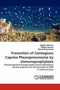 portada prevention of contagious caprine pleuropneumonia by immunoprophylaxis (en Inglés)