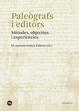 portada Paleògrafs i Editors: Mètodes, Objectius i Experiències (en Catalá)