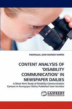 portada content analysis of 'disability communication' in newspaper dailies (in English)