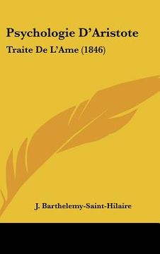 portada psychologie d'aristote: traite de l'ame (1846)