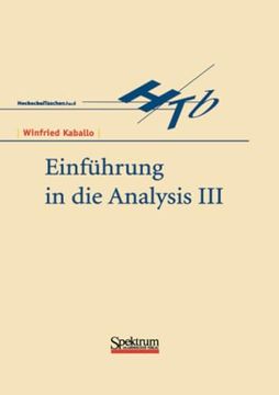 portada Einführung in die Analysis iii (en Alemán)