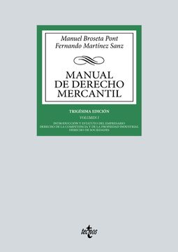 portada Manual de Derecho Mercantil vol. I