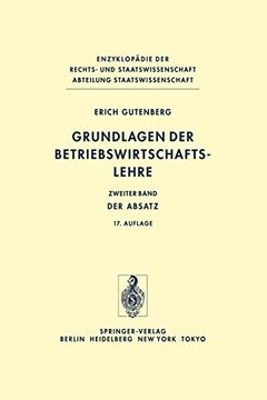 portada Grundlagen der Betriebswirtschaftslehre: Band 2: Der Absatz (en Alemán)