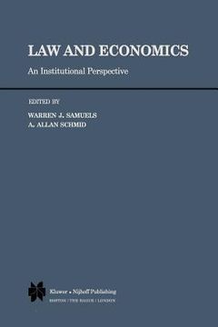 portada Law and Economics: An Institutional Perspective (en Inglés)