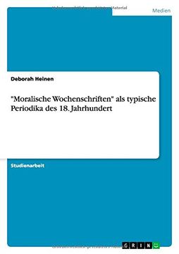 portada "Moralische Wochenschriften" ALS Typische Periodika Des 18. Jahrhundert