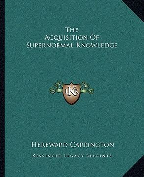 portada the acquisition of supernormal knowledge