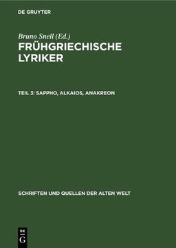 portada Sappho, Alkaios, Anakreon (en Alemán)