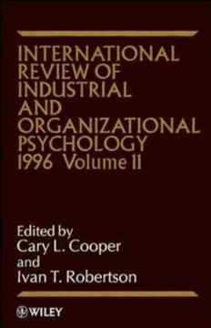 portada international review of industrial and organizational psychology, 1996 (en Inglés)