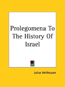 portada prolegomena to the history of israel (in English)