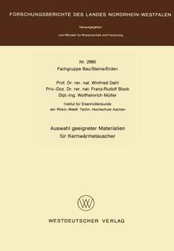 portada Auswahl Geeigneter Materialien Für Kernwärmetauscher (en Alemán)