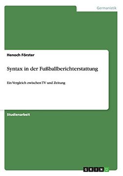 portada Syntax in der Fußballberichterstattung (German Edition)