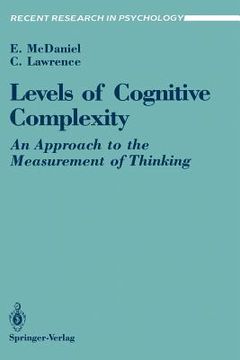 portada levels of cognitive complexity: an approach to the measurement of thinking (en Inglés)