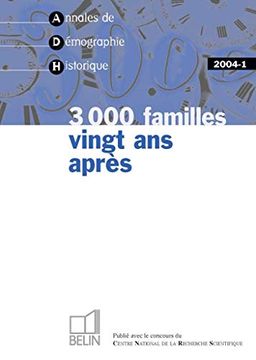 portada Annales de Démographie Historique n° 1/2004: 3000 Familles Vingt ans Après