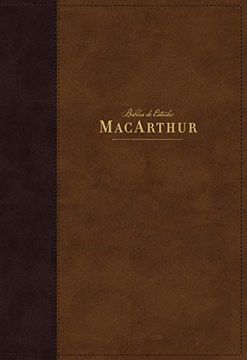 portada Nbla Biblia de Estudio Macarthur, Leathersoft, Café, Interior a dos Colores (in Spanish)