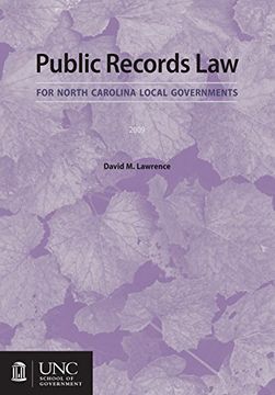 portada Public Records law for North Carolina Local Governments (en Inglés)