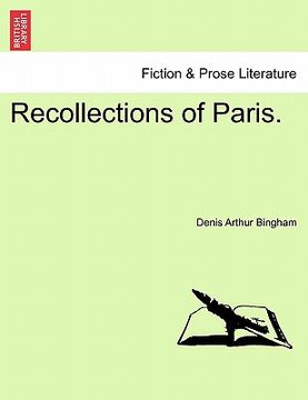 portada recollections of paris. (in English)