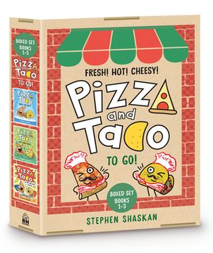 portada Pizza and Taco to go! 3-Book Boxed Set: Pizza and Taco: Who'S the Best? Pizza and Taco: Best Paryt Ever! Pizza and Taco Super-Awesome Comic! (en Inglés)