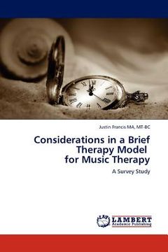 portada considerations in a brief therapy model for music therapy (en Inglés)