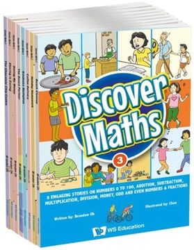 portada Discover Maths 3: 8 Engaging Stories on Numbers 0 to 100, Addition, Subtraction, Multiplication, Division, Money, Odd and Even Numbers & Fractions (in English)