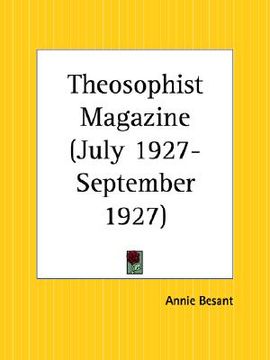 portada theosophist magazine july 1927-september 1927 (en Inglés)
