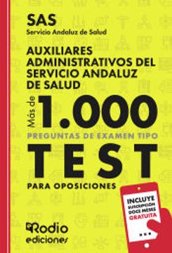 portada Auxiliares Administrativos del Sas. Más de 1. 000 Preguntas de Examen Tipo Test. Servicio Andaluz de Salud (in Spanish)