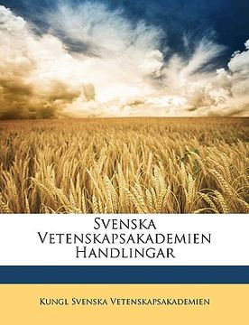 portada Svenska Vetenskapsakademien Handlingar (in Swedish)