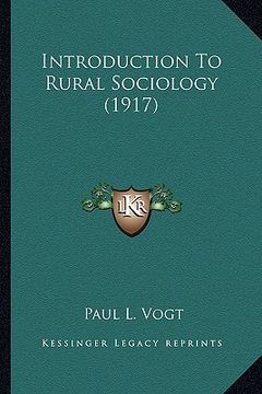 portada introduction to rural sociology (1917) (en Inglés)