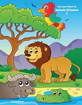 portada Livro Para Colorir de Animais Africanos 5 (en Portugués)