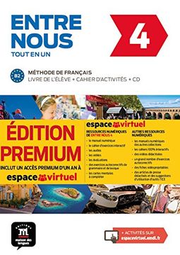 portada Entre Nous 4 Livre de Lelève + Cahier Dactivites + cd Audio + Code Premium un an 
